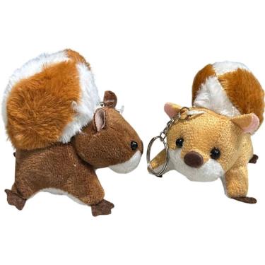 Imagem de Mini Chaveiro Esquilo De Pelúcia 8cm Presente Fofo