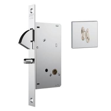 Imagem de Fechadura stam para porta de banheiro de correr 950 quadrada cromada