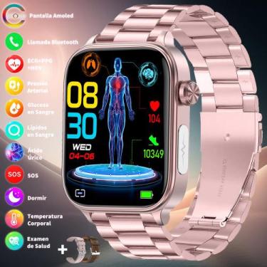 Imagem de Monitor de glicose de pressão arterial Smartwatch SACOSDING 2025