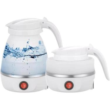 Imagem de Super Chaleira Elétrica Dobrável Silicone 600ml Portátil 110v Branco A