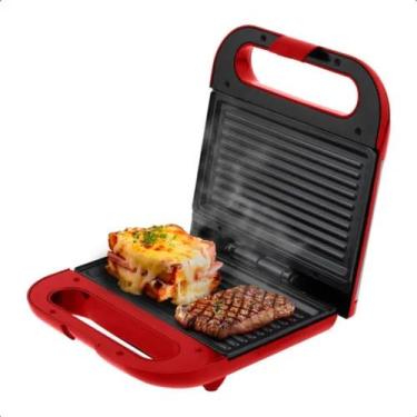 Imagem de Sanduicheira e Gril Inox Vermelho 127v Kian, 110V