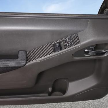 Imagem de Aunginsy Adesivo de acabamento de painel de botão de elevação de vidro para porta de 2 portas compatível com Nisan Frontier 2009-2017 Pickup porta dianteira apoio de braço interruptor de controle de