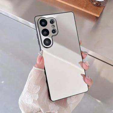 Imagem de Capas de celular lisas, espelhadas, semi-envolvidas, lisas, para Samsung Galaxy S25 Ultra Edge S24 S23 S22, capa traseira, prateada, para Samsung Galaxy S24FE