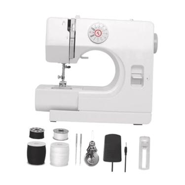 Imagem de Fenteer Mini máquina de costura para iniciantes, compacta, de dupla velocidade, com 12 padrões de pontos, máquina de costura elétrica portátil doméstica para