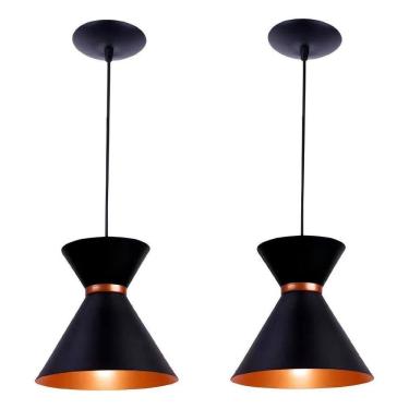 Imagem de 2X Kit 02 Pendente Luxo Luminária Decoração Ambiente Área Sa