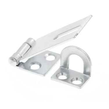 Imagem de Prime-Line U 117010 Porta e portão, trava de dobradiça de ferrolho de segurança com grampo fixo de 3,5 cm com parafusos, zincado (pacote único)