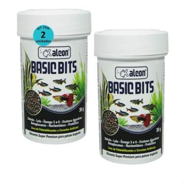 Imagem de Alcon basic bits 30g para peixes tropicais kit com 2