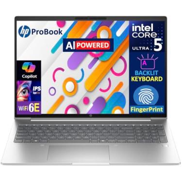 Imagem de Laptop empresarial HP Probook 460 alimentado por IA 16 polegadas IPS FHD+ Display (Intel Ultra 5 125U (Beats i5-1335u), 32GB DDR5, SSD PCIe de 1TB, Intel Graphics, KB retroiluminado, impressão digital