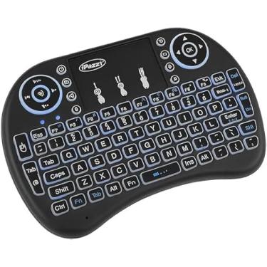 Imagem de Mini Teclado Sem Fio Iluminado com Touchpad – Controle Total para Smart TV, PC, Console e Mais
