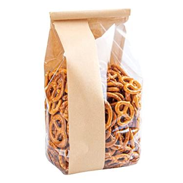 Imagem de Saco para gravata de lata Bag Tek Kraft Paper Bakery - com janela - 16,5 cm x 8,5 cm x 33 cm - caixa com 100 unidades
