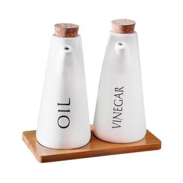Imagem de Ｂｅｓｇａ Conjunto de Dispensadores de Garrafas de Cerâmica, Conjunto de Dispensadores de Azeite Ou Molho de Soja, Conjunto Minimalista Moderno para Armazenamen