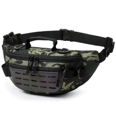 Imagem de Pochete tática para homens e mulheres, bolsa de cintura militar Molle, bolsa utilitária, cinto de quadril, bolsas transversais para ciclismo, caminhadas, pesca, Anye Camo