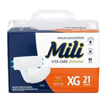 Imagem de Fralda Geriátrica Mili Vita Care Premium Tamanho XG 21 Unidades Descartáveis