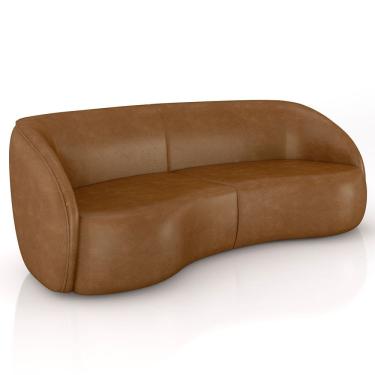 Imagem de Sofá 4 Lugares Para Sala Living Orgânico 288cm Eron M03 Couríssimo Whisky - Lyam Decor