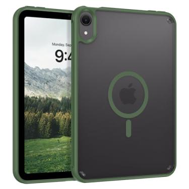 Imagem de Telaso Capa magnética para iPad mini 7 A17 Pro 2024/iPad Mini 6 2021 8,3 polegadas iPad mini 7ª/6ª geração, capa protetora de TPU macio e fosco translúcido para iPad mini 7/Mini 6, verde