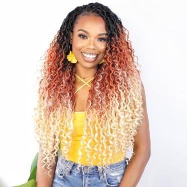 Imagem de Crochet Hair Fulcrum Goddess Locs 18 polegadas, 8 pacotes para mulhere