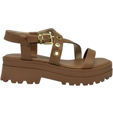 Imagem de Sandália Feminina Papete Casual Dia a Dia Passeio Trabalho Flat Form Detalhes Metalizados Conforto Ramarim 2538201