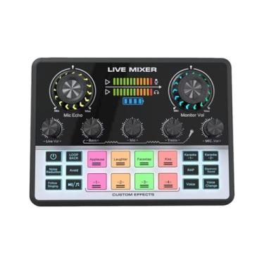 Imagem de Diydeg Placa de som ao vivo, mini mesa de som com controles avançados de som e efeitos de voz para transmissão ao vivo, podcasting, jogos, gravação de música