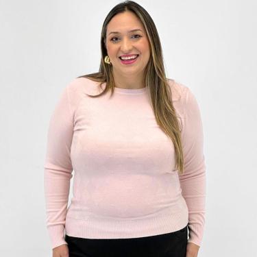 Imagem de Blusa Dunialin de Lã Plus Size Gola redonda Feminina-Feminino