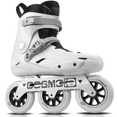 Imagem de COSMOID TT3 Skate em linha adulto – COSMOID Lâminas de patins de alto desempenho para mulheres e homens, 3 rodas armação de metal de 110 mm, interior e exterior e cinza fitness, tamanho 5-13 (USM10.5