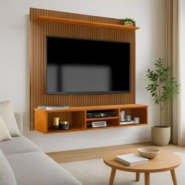 Imagem de Painel Para Tv Até 50 Polegadas Estante Ripado 3d Everest Naturalle