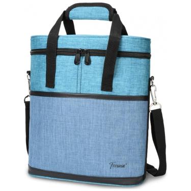 Imagem de Bolsa Térmica Para Transporte de Vinhos Tirrinia até 3 Garrafas, Azul