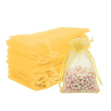 Imagem de Yicelerate Sacos de organza 2 x 3, 100 peças pequenas para joias, bolsa de lembrancinha de festa com cordão de malha para lembrancinhas de casamento, festival, maquiagem, sabonetes, doces, frutas