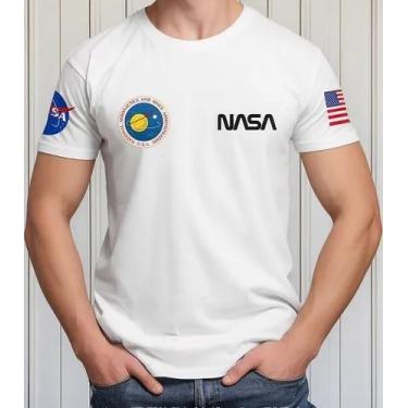 Imagem de Camiseta Camisa Adulto Feminina Masculina Algodão Astronauta NASAA Ast