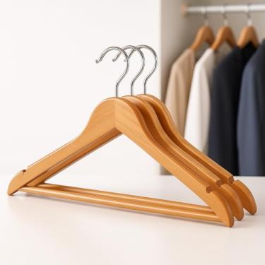 Imagem de Kit Cabides Madeira Maciça Verniz Premium Gancho Giratório 360 Resistentes e Elegantes (3)