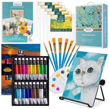Imagem de Inburit IB 28ART Kit de Pintura Conjunto Artístico com 28 Peças, Inclui 12 Tintas