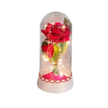 Imagem de Luminária A Rosa Encantada com Aplique A Bela e A Fera - Amor Lindo, P