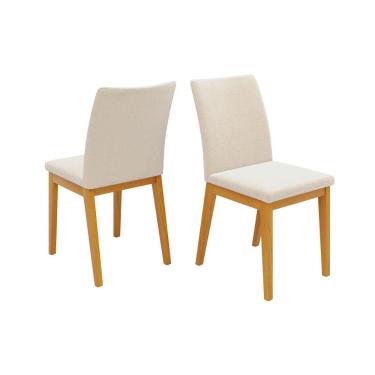 Imagem de Cadeira Sala De Jantar Vitoria Madeira Kit 2 Un Ipe-boucle Perola - Dj Móveis