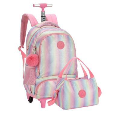 Imagem de Kit Mochila Rodinha Juvenil Barbie com Brilhos Luxcel 46832
