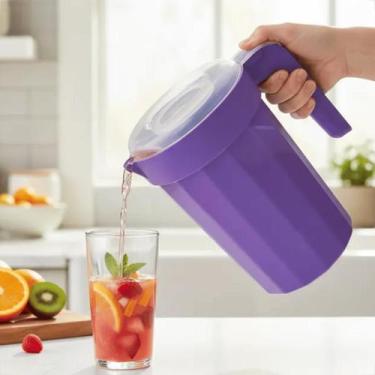Imagem de Jarra Plástica 2 Litros Com Tampa Cristal Para Suco Água e Bebidas - G