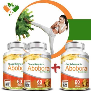 Imagem de Kit 3 Potes Semente De Abóbora 1000Mg 60 Cápsulas - 4Elementos