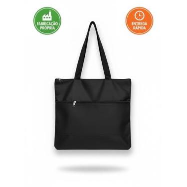 Imagem de Bolsa Sacola Grande Ombro Tote Bag Com Zíper Lona Resistente - Sem Mar