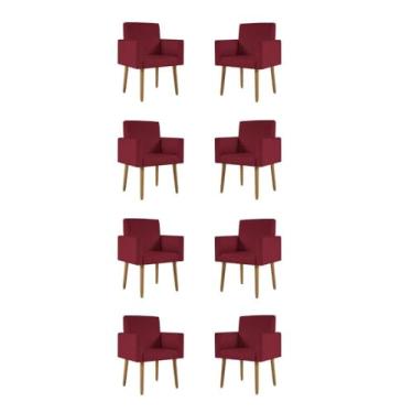 Imagem de Kit 08 Cadeiras Poltronas Decorativa - Escritório - Recepção Cor:marsala