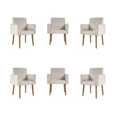 Imagem de Kit 06 Poltronas Nina Decorativa para Recepção Balaqui Decor Cor:bege