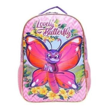 Imagem de Mochila De Costas Infantil Escolar Feminina Borboletas-Feminino