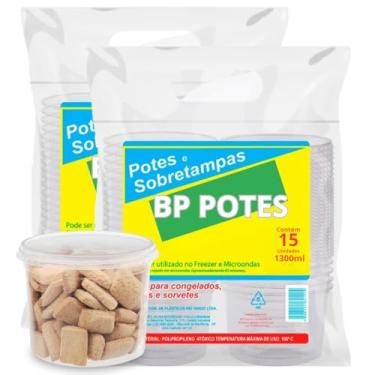 Imagem de Pote Descartavél 1300ml BP Potes Redondo com Tampa Açai Bolos Sorvetes (30 Unidades)