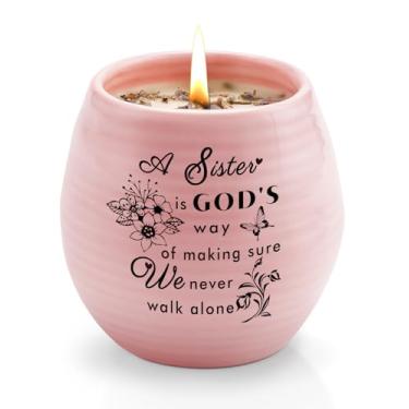 Imagem de GBZRJ Presentes De Aniversário Para Irmãs, Vela Presente, Irmão Dia Das Mães Irmã, Velas Cerâmica Artesanais 8 Oz Com Aroma Lavanda E Cera Soja, Presente Amiga Mulheres, Bff, Melhor
