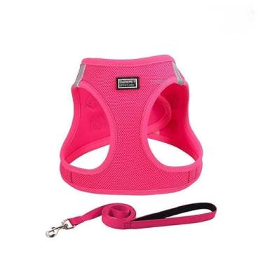 Imagem de Peitoral antipuxão para animais de estimação – Coleira auxiliar de viagem ajustável ao ar livre, colete respirável com coleira para animais de estimação pequenos e médios, tamanho P