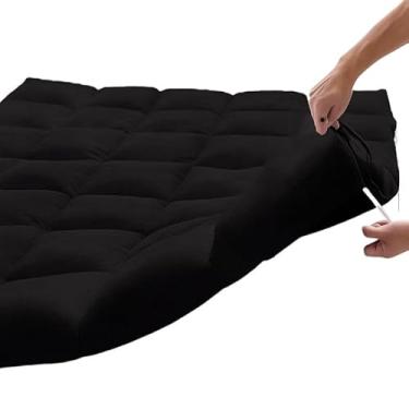 Imagem de Protetor Colchao Solteiro Pillow Top Veludo Toque Suave Impermeavel (Preto)