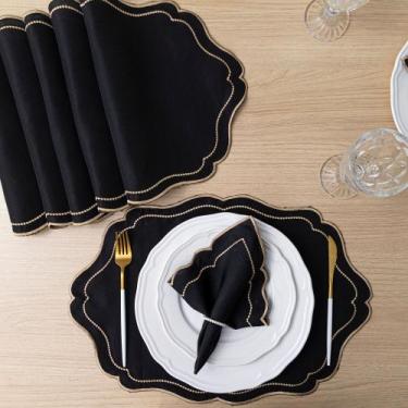 Imagem de Kit 24 Pçs 12 Lugares Mesa Posta Sousplat Jogo Americano Realeza Borda