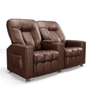 Imagem de Poltrona Reclinável Para Cinema 2 Lugares Sora Pu Marrom Fh1 - D'rossi