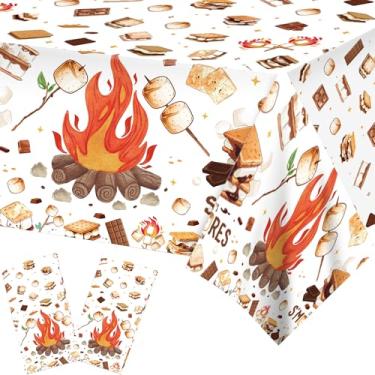 Imagem de Parrtty Hurrican 2 peças de toalhas de mesa de plástico para acampamento, capas de mesa descartáveis, adequadas para piqueniques ao ar livre, aniversários, casamentos e outras festas temáticas