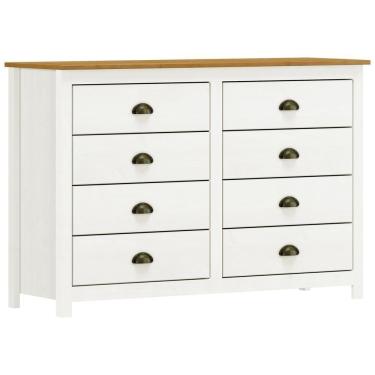 Imagem de Cômoda Para Quarto Closet 8 Gavetas Madeira Maciça Mazzaro F06 Branco Freijó - Lyam Decor