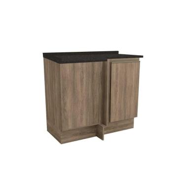 Imagem de Gabinete De Cozinha Modulado Balcão Maxxi G748 Canto Reto 1 Porta C-tampo 80cm Nogal-preto Brilho - Kappesberg