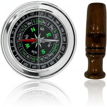 Imagem de Apito Inhambu Açu Modelo 03 + Bússola Profissional 7,5 Portátil Camping Caça Trilha