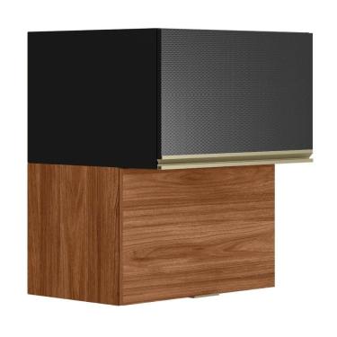Imagem de Armário Aéreo Proença 60cm 2 Portas Basculantes Mdf Nogueira Touch-carbono Prime Tx